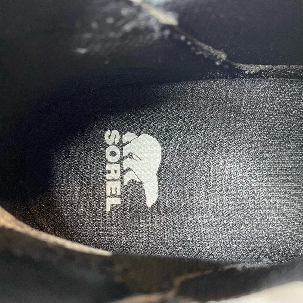 Sorel Out N About Slip On Wedge Black Suede Bootie 9
